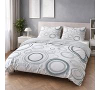 King Reversible Duvet Cover Set 230 x 220 cm White - Brushed Microfibre Quilt Cover Bedding Set with Zipper Closure, Ultra Soft & Breathable, Easy Care, Polka Dot Simple Seamless