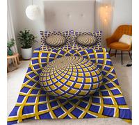 King Reversible Duvet Cover Set Spatial Geometry 3D Printed Abstract Bedding Set Soft Microfiber Quilt Cover Set 3 PCs Comforter Cover with Zipper Closure and 2 Pillowcases 50x75 cm B-2