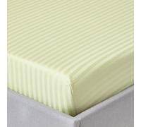 (King, Sage Green) Egyptian Cotton Satin Stripe Fitted Sheet 330 TC