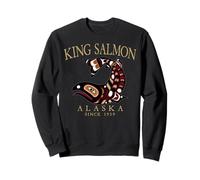 King Salmon Alaska Fish Since 1959 Tan Letters Sweatshirt
