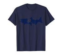 King Salmon Alaska Flag Fisherman Art Chinook Silhouette T-Shirt
