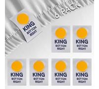 [King] SheetSnaps Bed Sheet Corner Labels - Know Which Way The Sheets Go for Easy Bed Making - 6pk- Color-Coded, Snap-On Tags for Size Identification - Laundry Hack, Machine Washable Sheet Organizer