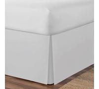 (King, Silver/Grey) Plain Cotton Percale Platform Base Valance Pleated