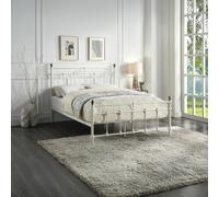 Slumberworx Bayford Traditional King Bed Frame White Metal, White