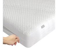 King Size Bamboo Mattress Protector with Zipper - 100% Waterproof Zippered Mattress Cover - Soft & Cooling Noiseless Bed Mattress Covers - Top Removable Mattress Encasement 10-12" Deep