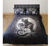 King Size Bed Paracelsus Duvet Cover Bedding Set Cat Pendant Mirror Rose Red Grey Black