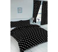 King Size Bed Polka Dot Black/White, Duvet/Quilt Cover Bedding Set, by MY HOME, Modern Spot Dot Design