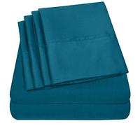 King Size Bed Sheets - 6 Piece 1500 Supreme Collection Fine Brushed Microfiber Deep Pocket King Sheet Set Bedding - 2 Extra Pillow Cases, Great Value, King, Teal