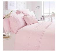 (King Size) Belle Maison Papillon Blush Pink Luxury Embroidered Butterfly Duvet Cover Set