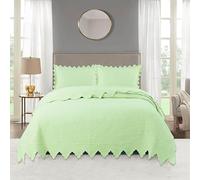 King Size Cotton Quilted Bedspread Set 3-Piece King Double Bed Throws Soft Bed Cover Bedding for Ultimate t and War