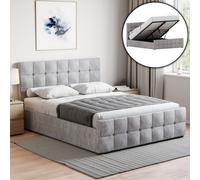 (King Size, Crushed Velvet Silver) Valentina Ottoman Bed Frame Bedroom Storage UKFR