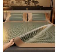 King Size Double-Sided Bamboo Sleeping Mat 1.8x2m - Rattan Weave & Ice Silk Cooling Summer Bedding Essential for Trendy Bedrooms