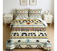 King Size Duvet 7.5 Tog Abstract geometric patterns Down Alternative Quilted Duvet light blue Breathable Lightweight Microfibre Comforter for All Seasons, Machine Washable 230 x 220 cm