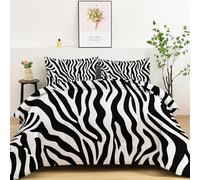 King Size Duvet, Animal Print Zebra Stripe Down Alternative Thick Comforter Set with 2 Shams, Reversible Coverless Duvet Microfiber Soft Warm Bed Quilt for Winter, Machine Washable, 230x220 cm, White