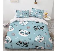 King Size Duvet Cover Cartoon Panda 220x230 cm Bedding Set with Zipper Closure 3D Cute Panda 3 Pieces Soft Microfiber Duvet Cover with 2 Pillowcase 50x75（Pattern 133-14）