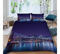King Size Duvet Cover City Duvet Cover with Zipper Closure Microfiber Soft Breathable Quilt Cover 94.5x86.7 inch + 2 Matching Pillowcases 19x29 inch, for Adults Teenagers