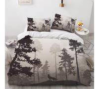 King Size Duvet Cover Elk 220x230 cm Bedding Set with Zipper Closure 3D Forest 3 Pieces Soft Microfiber Duvet Cover with 2 Pillowcase 50x75（Pattern 161-4）