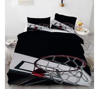 King Size Duvet Cover Set Basketball Hoop Soft Microfibre Bedding Set 3D Printed Sports Style Quilt Cover 230x220 cm with Zipper Closure with 2 Pillowcases 50x75 cm d.914