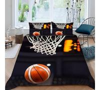 King Size Duvet Cover Set Basketball Soft Microfibre Bedding Set 3D Printed Sports Style Quilt Cover 230x220 cm with Zipper Closure with 2 Pillowcases 50x75 cm b.2554