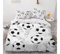 King Size Duvet Cover Set Football 3D Printed Athletic Man Bedding Set Brushed Microfibre Quilt Cover 230x220 cm with Zipper Closure and 2 Pillowcases 50x75 cm b-1408