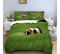 King Size Duvet Cover Set Guinea Pigs Soft Microfibre Bedding Set 3D Printed Cute Animals Quilt Cover 230x220 cm with Zipper Closure with 2 Pillowcases 50x75 cm b.2604