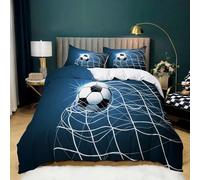 King Size Duvet Cover Set Soccer Ball Soft Microfibre Bedding Set 3D Printed Sports Style Quilt Cover 230x220 cm with Zipper Closure with 2 Pillowcases 50x75 cm b.2654
