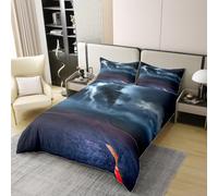 King Size Duvet Cover Set Storm 3D Printed Highway Bedding Set Brushed Microfibre Duvet Cover Set 230x200 cm with Zipper Closure and 2 Pillowcases 50x75 cm e-2320