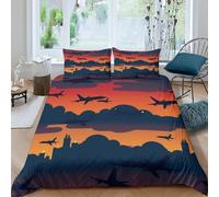 King Size Duvet Cover Set Sunset 3D Printed Afterglow Bedding Set Brushed Microfibre Quilt Cover 230x220 cm with Zipper Closure and 2 Pillowcases 50x75 cm b-1428
