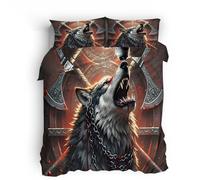 king-size duvet cover sets Chained Wolf King duvet cover single Ultra-breathable microfiber blanket cover with stylish reversible pattern and concealed zip