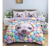 King Size Duvet Cover Sets Chihuahua Duvet Cover King Size with Zipper Closure for Aldults Kids Soft Breathable Microfiber Bedding Sets 230x220 cm + 2 Pillowcases 50x75 cm 5L9W261223