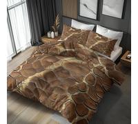 King Size Duvet Cover Sets Crocodile Bedding - 3 Piece with 2 Pillowcases, Animal Texture Printed Design, for Bedroom Decor, Soft Brushed Microfiber, Zip Fastening - JZ440