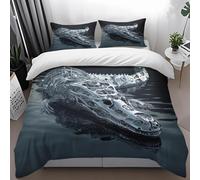 King Size Duvet Cover Sets Crocodile Soft Printed Bedding Set Brushed Microfiber Double Duvet Covers With Pillowcases 50X75 (220X240Cm)