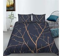 King Size Duvet Cover Sets French Fighting Dog Dark Green King Size Bedding Super Soft Print Microfibre, Dark Blue Branch Quilt Cover with Zipper Closure and 2 Pillowcases 19"x29" for boy girls