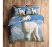 King Size Duvet Cover Sets, Llama Alpaca Bedding 3 Piece - Cute Animal Pattern, Soft Hypoallergenic Microfibre Quilt Cover, 2 Pillowcases, with Zip, Bedroom Decor AC1508