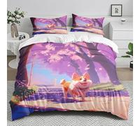 King Size Duvet Cover Sets Purple Dog Tree Kingsize Duvet Cover Sets Microfiber Bedding with Hidden Zipper Closure Washable King Size Bedding Includes 2 Pillow Cases 50x75cm
