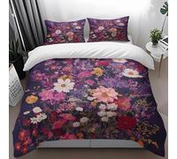 King Size Duvet Cover Sets Red Flowers Duvet Sets Soft Bedding Microfiber Fluffy Duvet Cover Easy Care,Bedroom Quilt Cover Set,Duvet Set Boys,Duvet Covers Girls