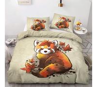 King Size Duvet Cover Sets Red Panda Duvet Cover King Size with Zipper Closure for Aldults Kids Soft Breathable Microfiber Bedding Sets 230x220 cm + 2 Pillowcases 50x75 cm 5L9W4Q2303