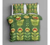 King Size Duvet Cover Sets, Venus Flytrap Duvet Cover & 2 Pillowcases, 3 Piece Vintage Botanical Reversible Bedding for Bedroom Decor, Ultra Soft Microfibre, with Zip -k244