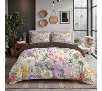 King Size Duvet Cover Sets Watercolor Flowers Microfiber Duvet Sets