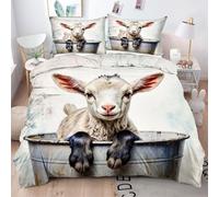 King Size Duvet Cover Sets White Sheep Children, 3D Print Microfibre King Bedding Set for Your Family, Ultimate Comfort Quilt Cover Set 230x220 for Room Decoration Q1288
