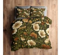 King Size Duvet Cover Sets William Morris Bedding - 3 Piece with 2 Pillowcases, Vintage Floral Printed Design, for Bedroom Decor, Soft Brushed Microfiber, Zip Fastening - XI081