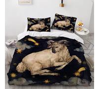 King Size Duvet Cover Sheep 220x230 cm Bedding Set with Zipper Closure 3D Animals Sheep 3 Pieces Soft Microfiber Duvet Cover with 2 Pillowcase 50x75（Pattern 16-7）