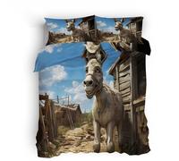 king size duvet covers and bedspreads Donkey Rural Area duvet cover sets Double-sided soft bed cover with hidden zip and durable fade-proof microfiber material for cozy nights