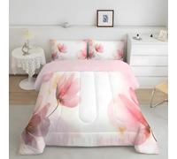 King Size Duvet Pink Coverless Duvet Reversible Comforter Set with 2 Pillowcases Hypoallergenic Printed Duvet Summer Duvet King Size Machine Washable King Duvet 220x240cm