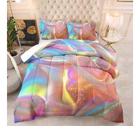 King Size Duvet Rainbow 3D Printed All-Season Down Alternative Quilted Duvet,200Gsm Microfibre Coverless Duvets 90G Microfiber Filling,Includes 1 Comforter, 2 Pillow Shams