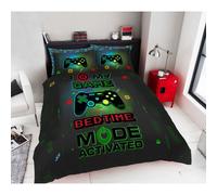 (King Size) Duvet sets black gaming quilt cover pillow case boys computer game neon bedding