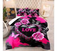 King Size Duvet Skeleton Spider Web Printed Coverless Duvets All-Season Down Alternative Quilted Duvet,200Gsm Microfiber Filling,Quilted With 2 Pillow Shams