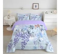 King Size Duvet Violets Reversible Coverless Duvet King Size Soft Quilt lightweight Duvet, Comforter Sets for all Seasons and Machine Washable - King 230x220cm DA9