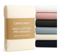 King Size Fitted Sheet - 100% Cotton Percale - Soft, Pre-Washed & Easy Care - Deep Fit 38cm - Hotel Style Bottom Sheet - Long-Lasting Comfort - Ivory