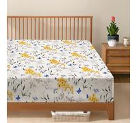 King Size Fitted Sheet - Floral 100% Egyptian Cotton 400TC 30cm Depth
